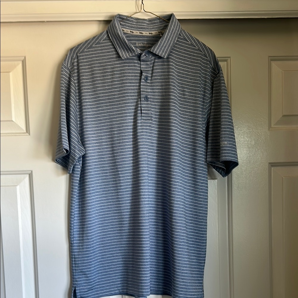 Walter Hagen Golf - Men's Blue Striped Polo Shirt